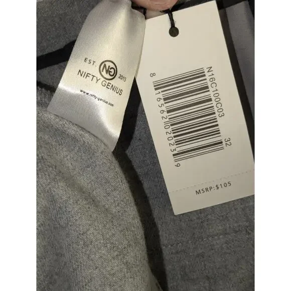 NWT Nifty Genius Chino Pants Mens 32 Stretch Classic Straight Leg Light Gray - Picture 6 of 13